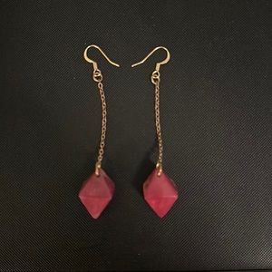 Noonday earrings, color: gold & pink